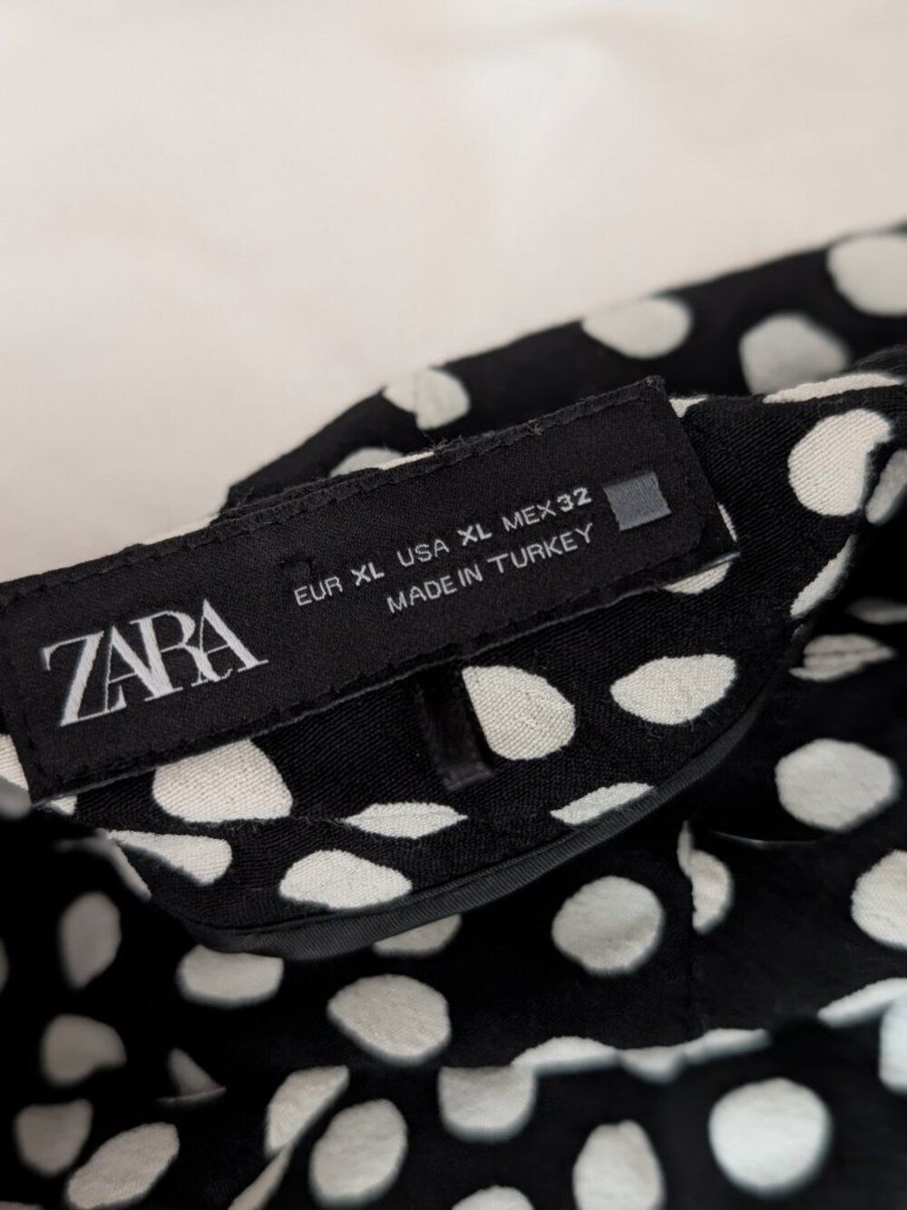 Zara Black and White Polka Dot Midi Skirt Size XL - Picture 2 of 4